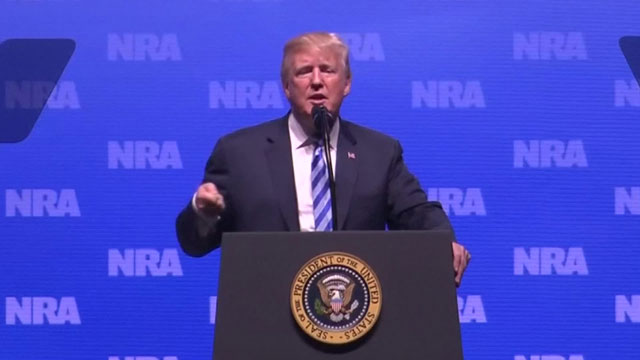 5월 4일 미국총기협회 연례 모임에서 연설하는 트럼프 미국 대통령