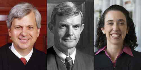 반이민 행정명령 효력 중지를 결정한 미국 제9 연방항소법원 재판부 판사들. 왼쪽부터 리처드 클리프턴 판사, 윌리엄 캔비 주니어 판사, 미셸 프리드랜드 판사. 