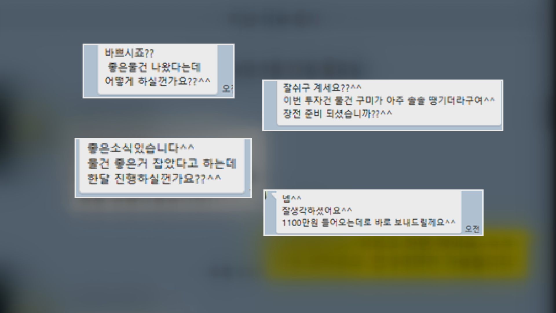 조 씨가 피해자에게 보낸 투자 권유 메시지.