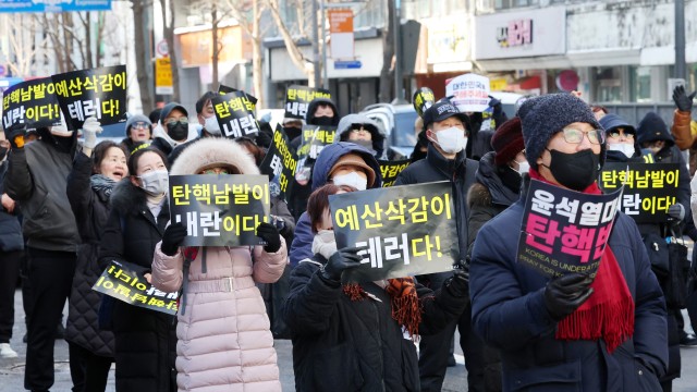 2월 8일 광주서 열린 탄핵 반대 집회 (사진 출처 : 연합뉴스)