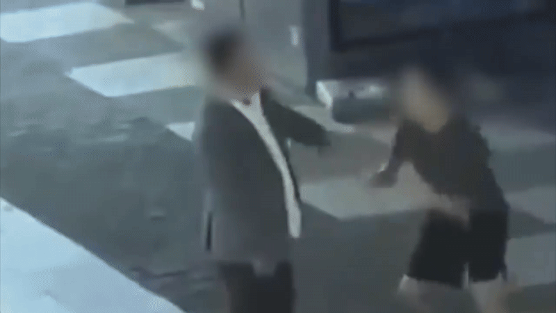 지난달 9일 저녁 9시 30분쯤 일면식 없는 행인 폭행한 남성(화면제공 : 제주경찰청)