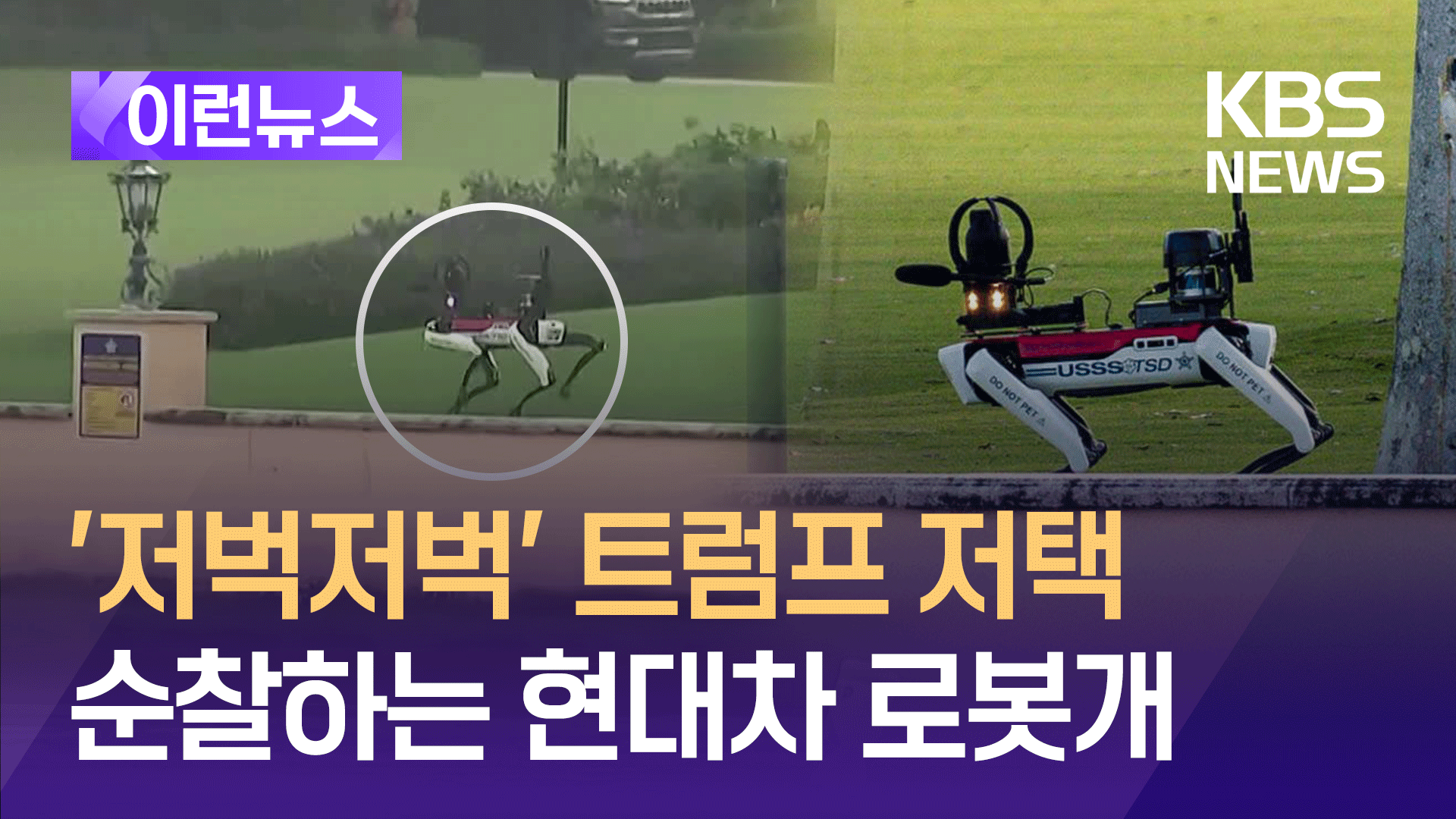 현대차 계열사의 로봇 개, 트럼프 저택 순찰 