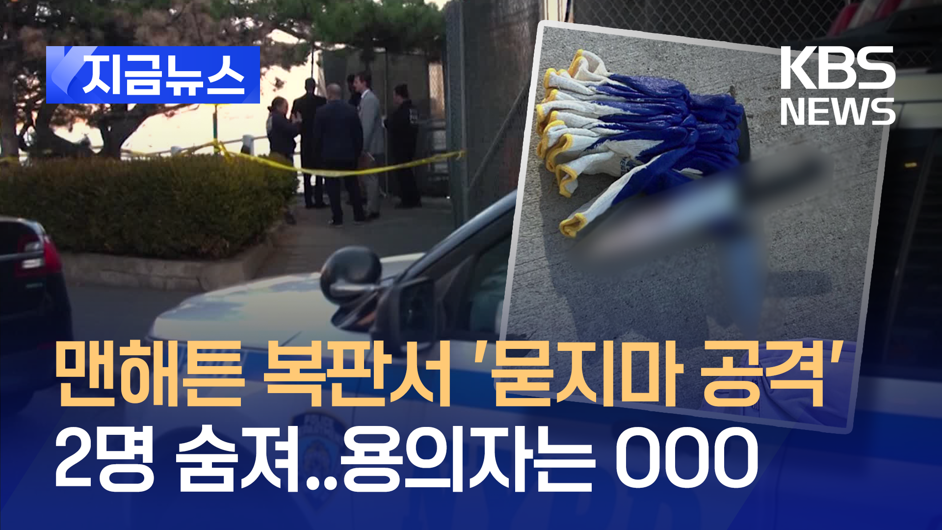 뉴욕서 노숙자 ‘묻지마 공격’에 행인 2명 숨져 