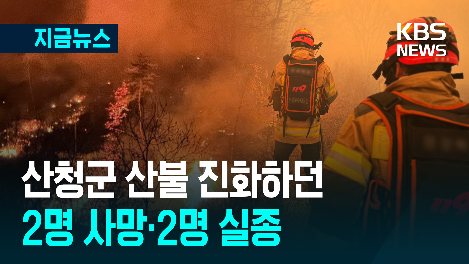 산청군 산불 끄던 진화대원 2명 사망·2명 실종