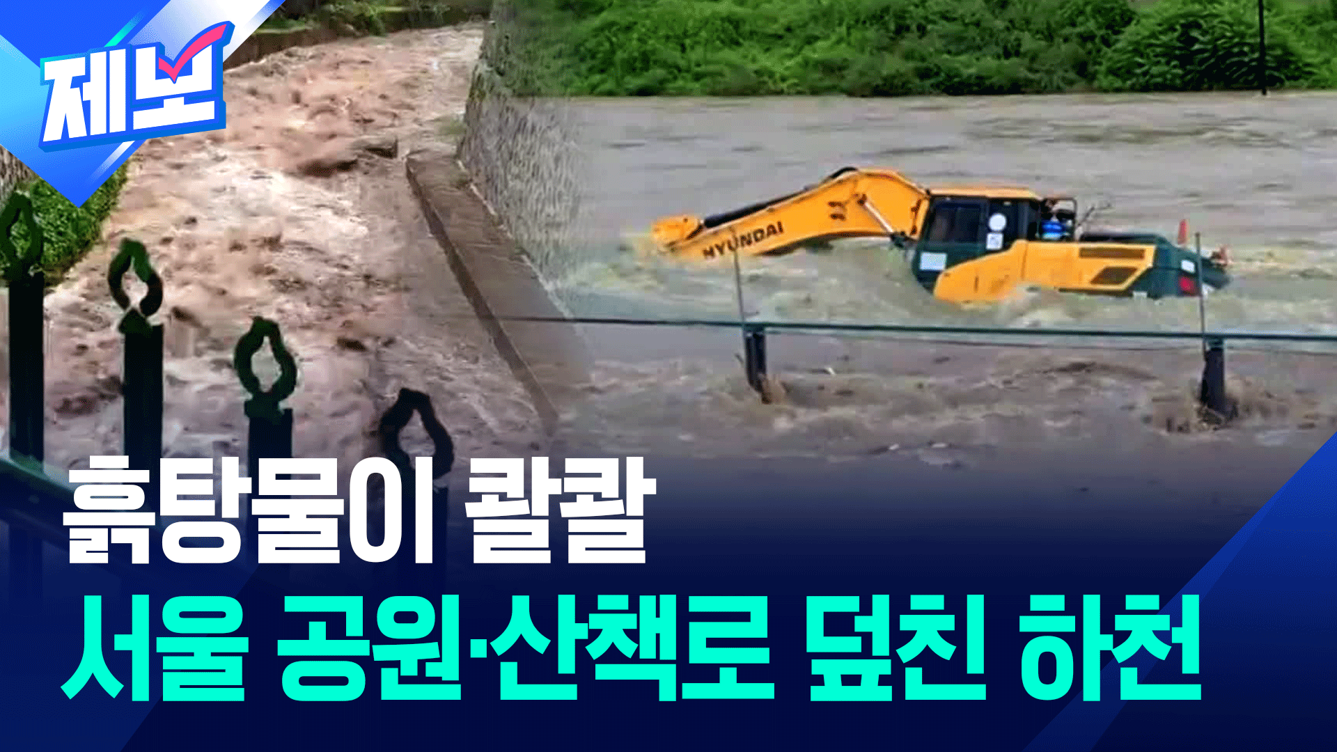[제보] ‘물벼락’에 잠겨버린 동네…서울 하천 ‘범람’ 초비상
