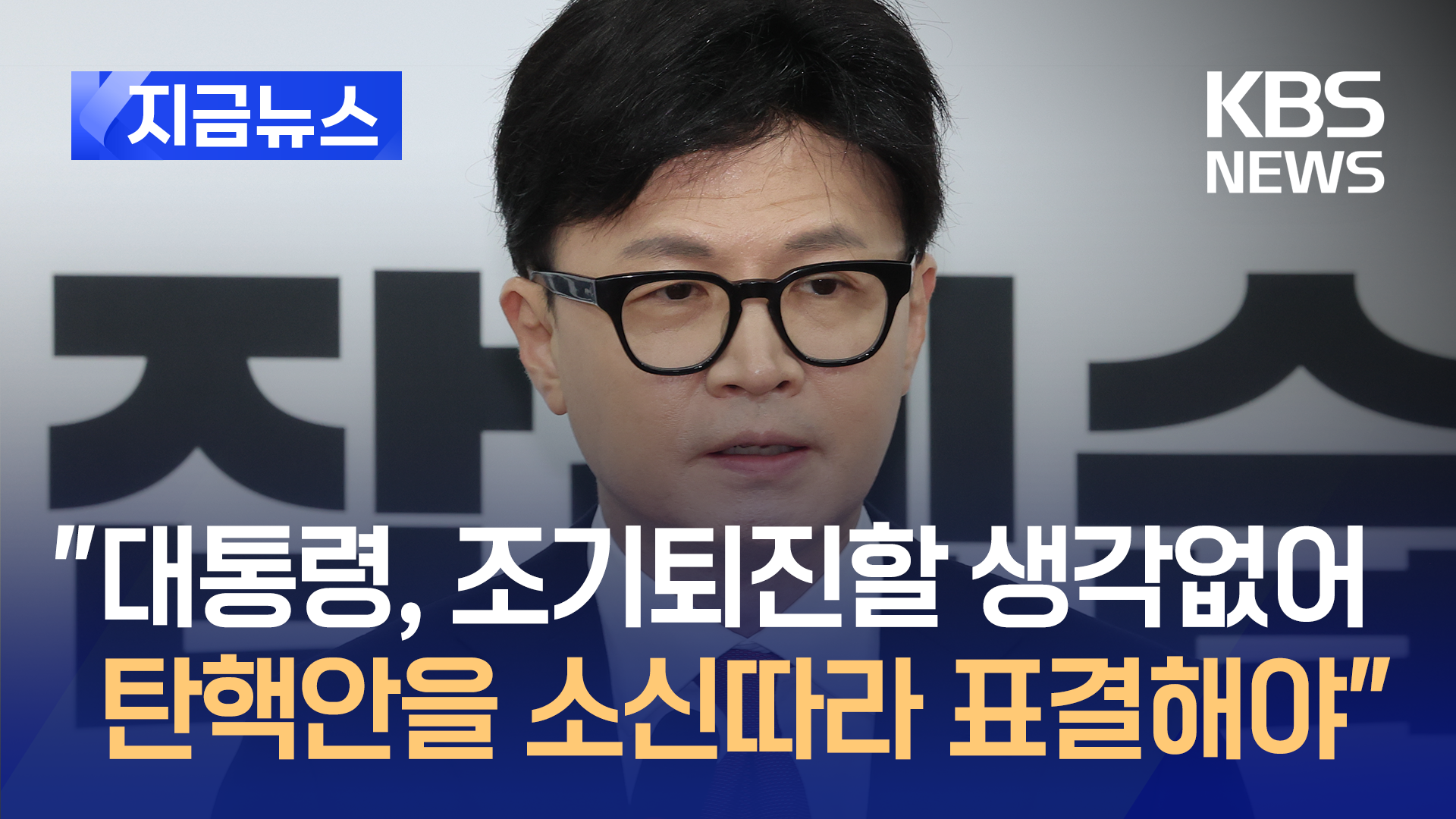 한동훈 “탄핵안 소신따라 표결해야…대통령, 조기퇴진 생각없어”