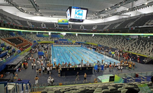 2011 국제수영연맹(FINA) 세계수영선수권대회 400m 자유형 종목 등이 열리게 되는 중국 상하이 오리엔탈 스포츠센터 수영장.