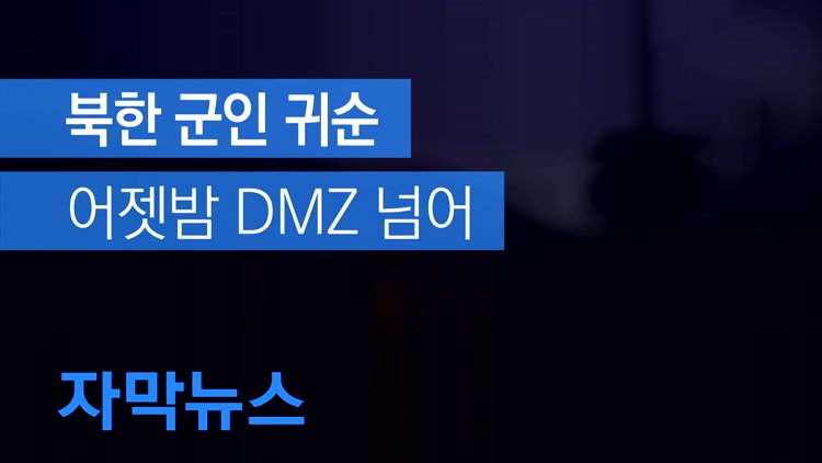 [자막뉴스] 북한 현역 군인 1명 DMZ 넘어 귀순