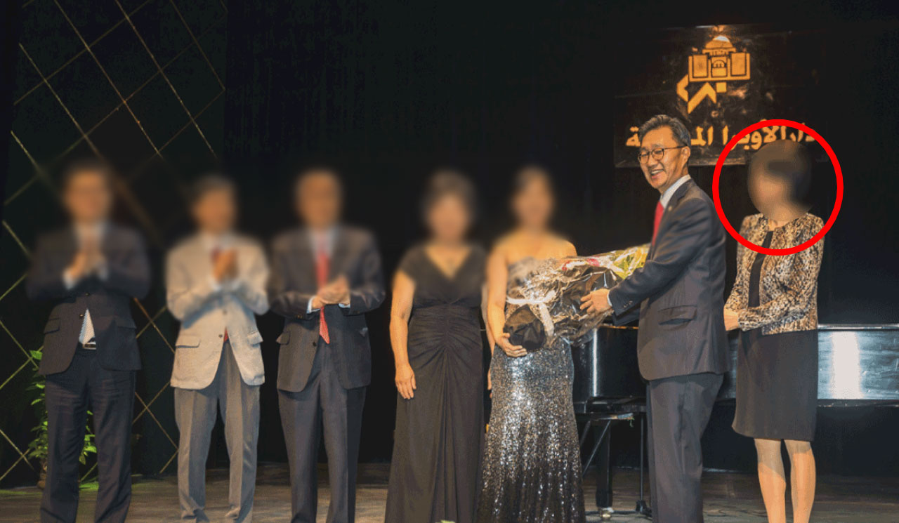 2020년 2월 17일 이집트 카이로 오페라하우스에서 개최된 한국인 클래식 음악가의 피아노&플룻 협연 공연장을 찾은 윤여철 대사 부부(사진 제공: 주이집트대사관)