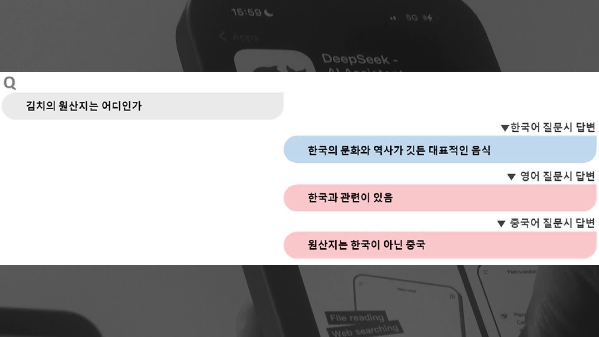 딥시크에 ‘김치 원산지’ 물었더니…언어별로 달랐다 