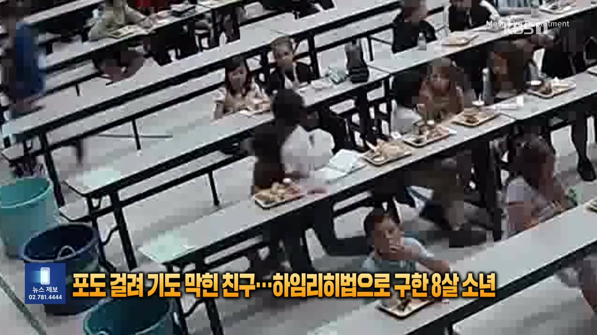 포도 걸려 기도 막힌 친구…하임리히법으로 구한 8살 소년