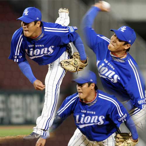 23일 서울 잠실경기장에서 열린 2009 프로야구 LG와 삼성의 경기에서 8회말 마운드에 오른 삼성 정현욱이 역투하고 있다. 