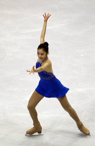 '피겨퀸' 김연아가 16일 오전(한국시간) 뉴욕주 레이크플래시드 '1980 링크'에서 열린 ISU 그랑프리 5차 대회 '스케이트 아메리카' 여자싱글 프리스케이팅 경기에서 멋진 연기를 선보이고 있다 